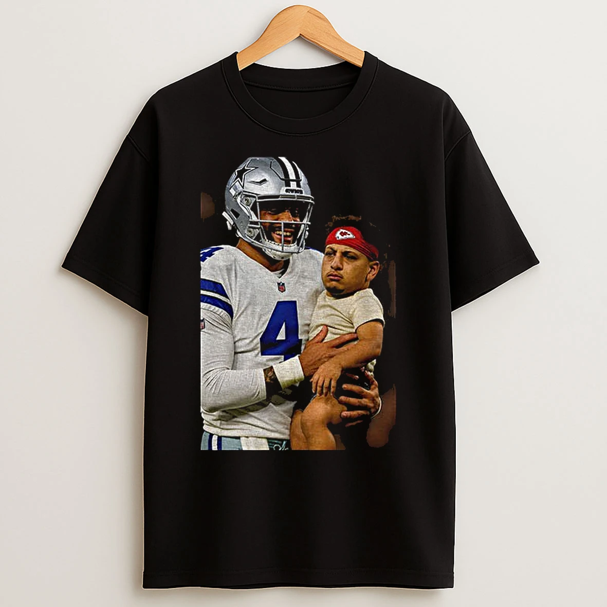 Classic Dak Prescott Dallas Cowboys Carry Patrick Mahomes Baby Kansas City Chiefs Nfl Football Meme T Shirts