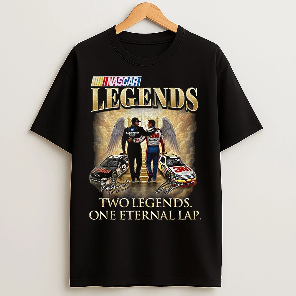 Classic Dale Earnhardt Sr Vs Dale Earnhardt Jr Nascar Two Legends One Eternallap Signatures T Shirts