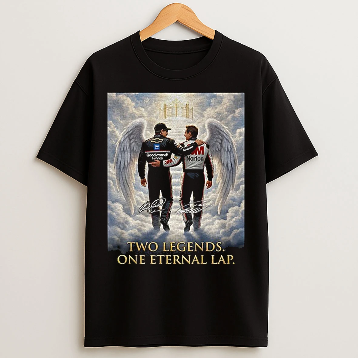 Classic Dale Earnhardt Sr Vs Dale Earnhardt Jr Two Legends One Eternal Lap Signatures T Shirts