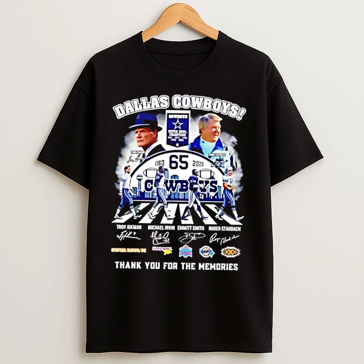 Classic Dallas Cowboys 65th Anniversary Team Graphic Signature T Shirts