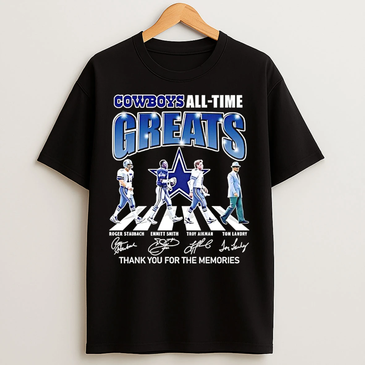 Classic Dallas Cowboys All Time Greats Thank You For The Memories Signatures T Shirts