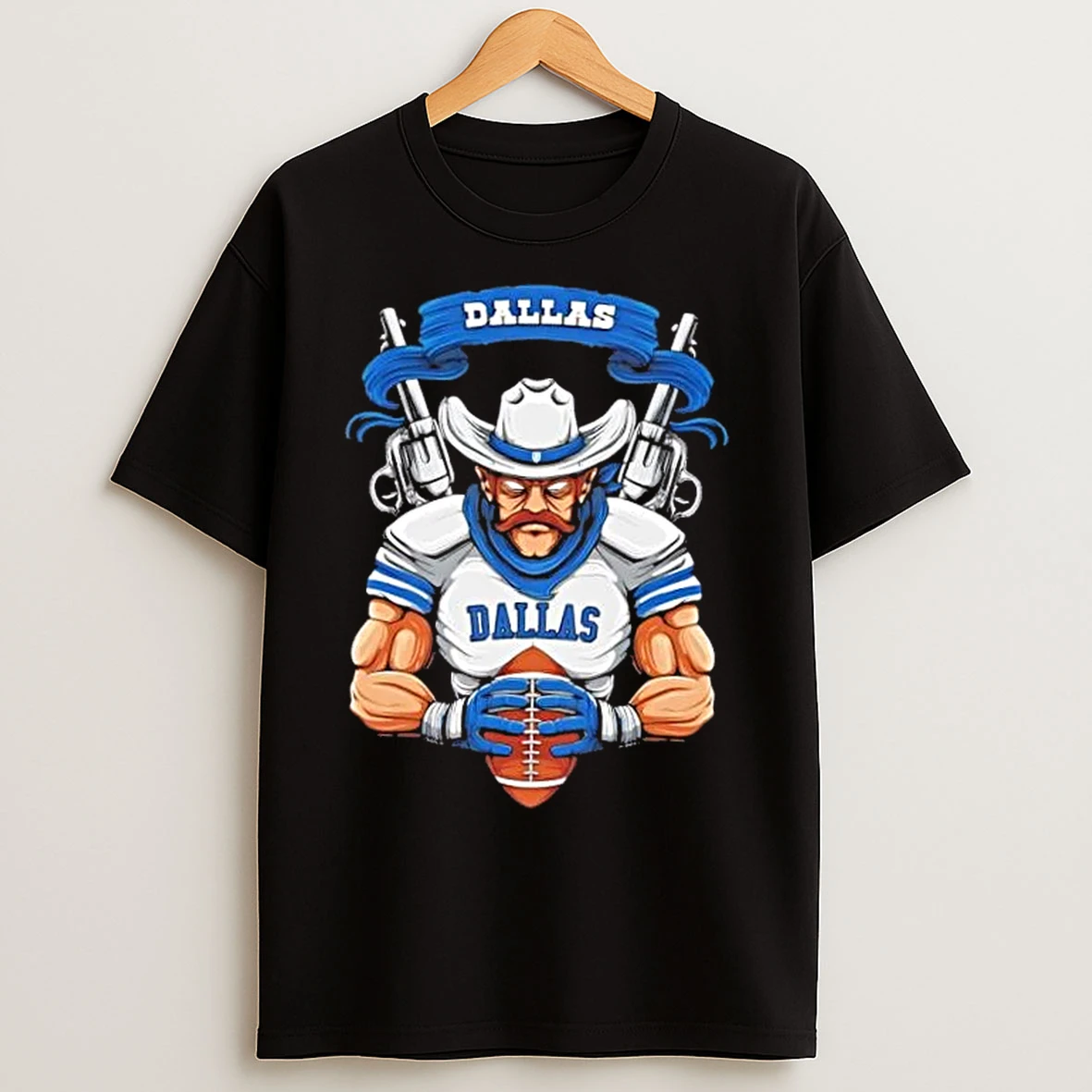 Classic Dallas Cowboys Football Mascot Hug The Ball T Shirts