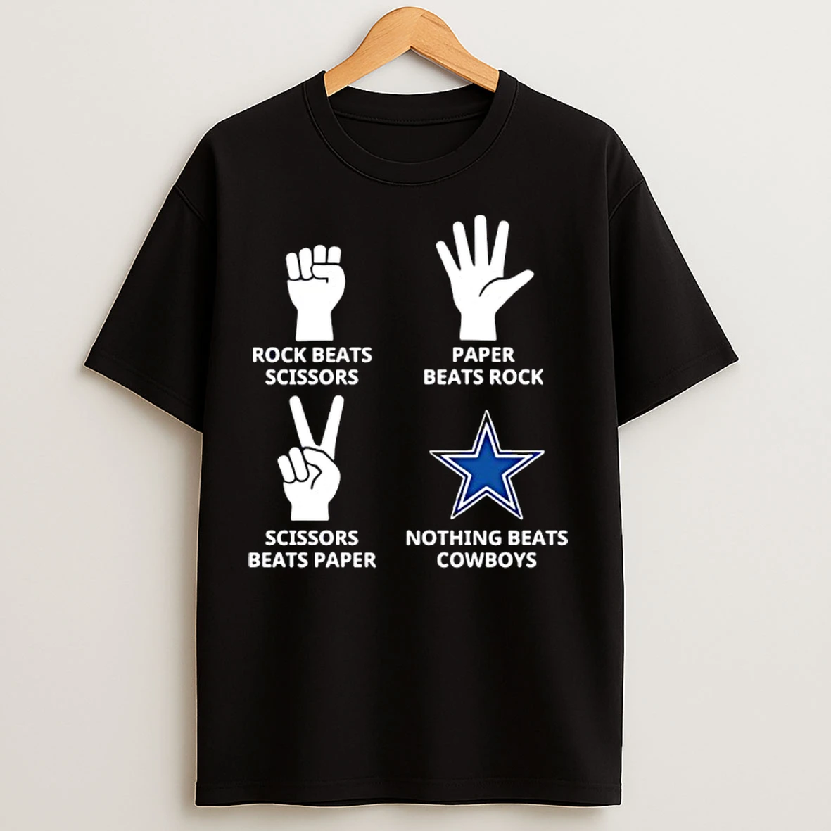 Classic Dallas Cowboys Nothing Beatsrock Beats Scissors Paper Beats Rock Scissors Beats Paper T Shirts