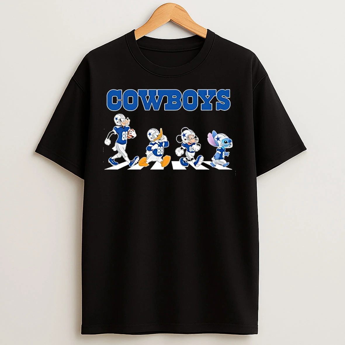 Classic Dallas Cowboys X Goofy X Donald Duck X Mickey Mouse X Stitch Abbey Road T Shirts