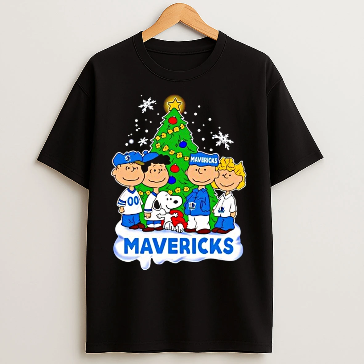 Classic Dallas Mavericks X Snoopy The Peanuts Holiday Christmas T Shirts