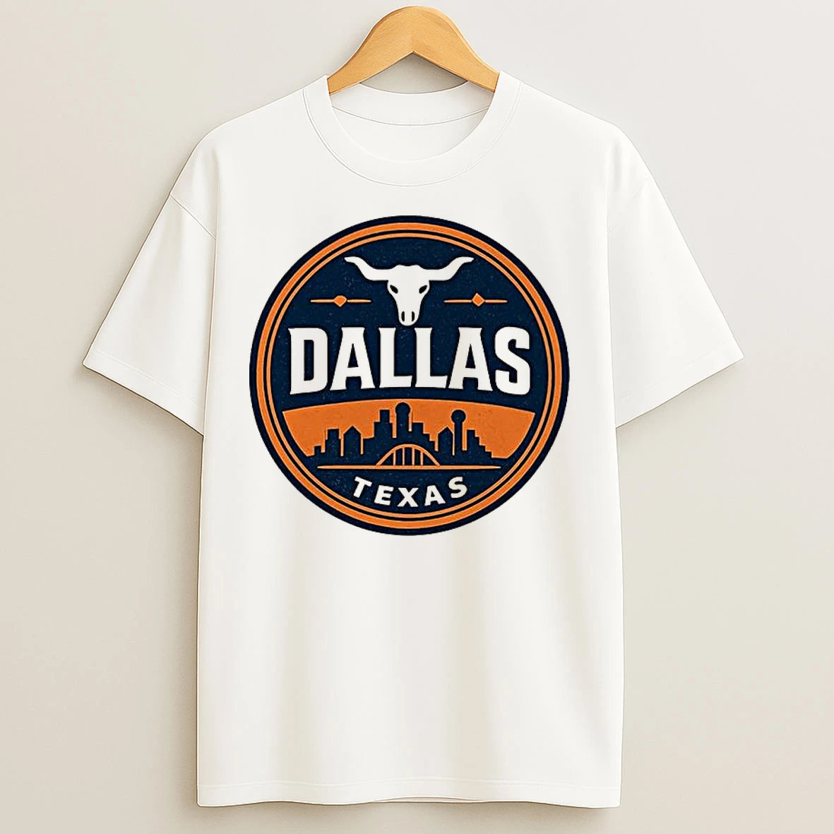 Classic Dallas Texas Western Skyline Logo T Shirts
