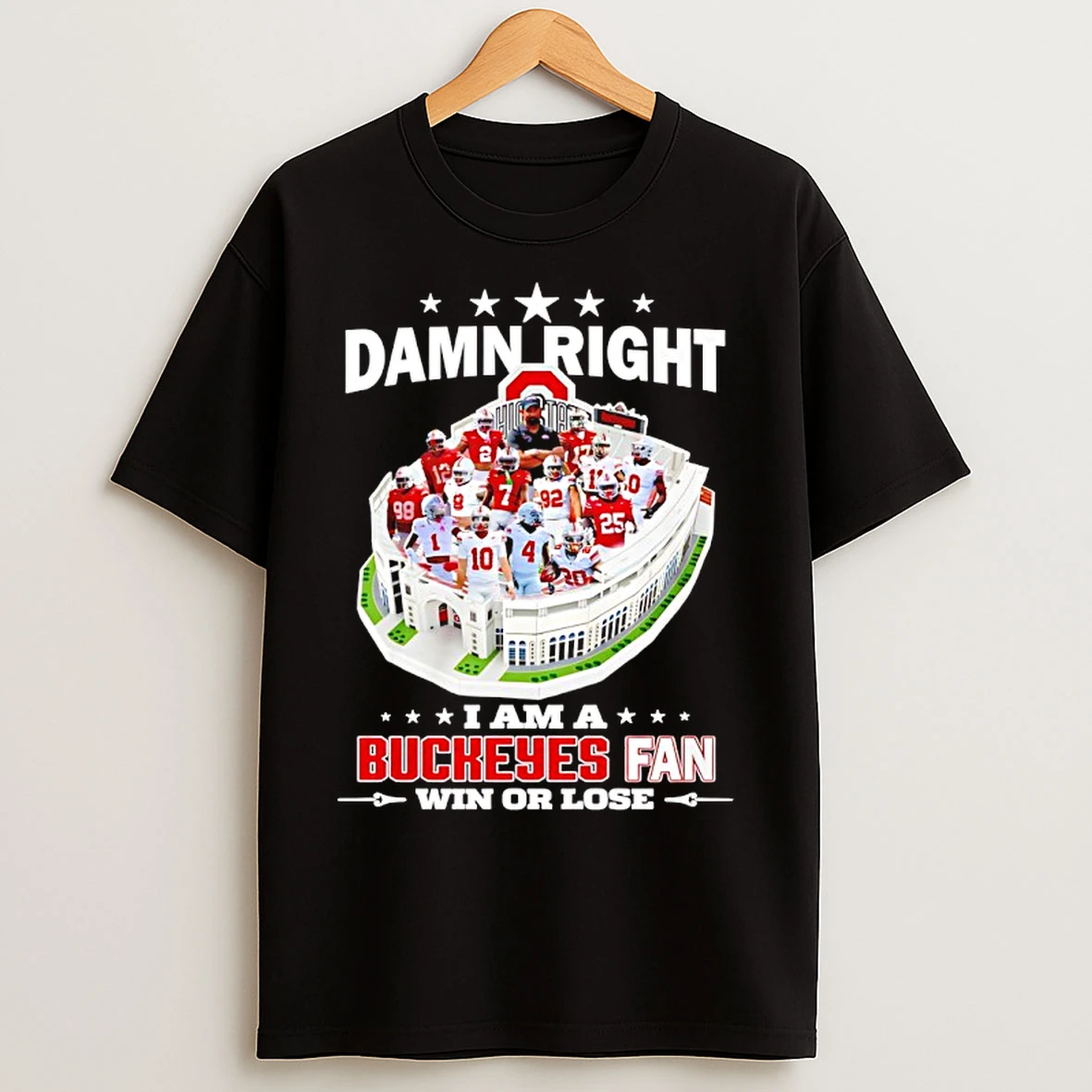 Classic Damn Right I Am A Ohio State Buckeyes Fan Win Or Lose T Shirts
