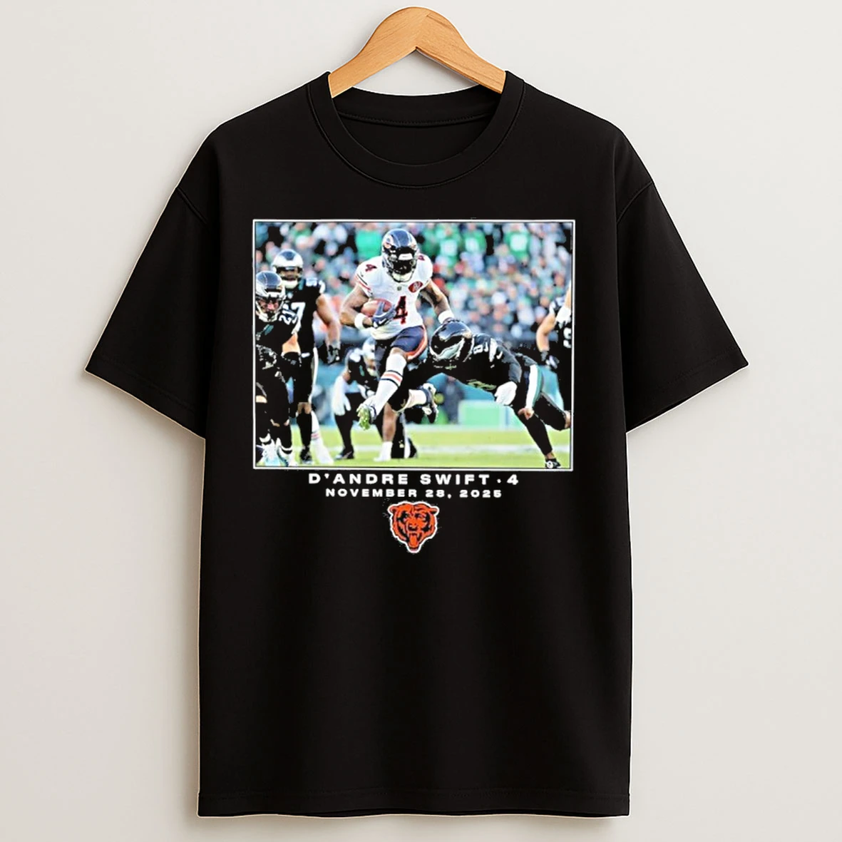 Classic Dandre Swift Black Chicago Bears Nfl 28 2025 Logo T Shirts
