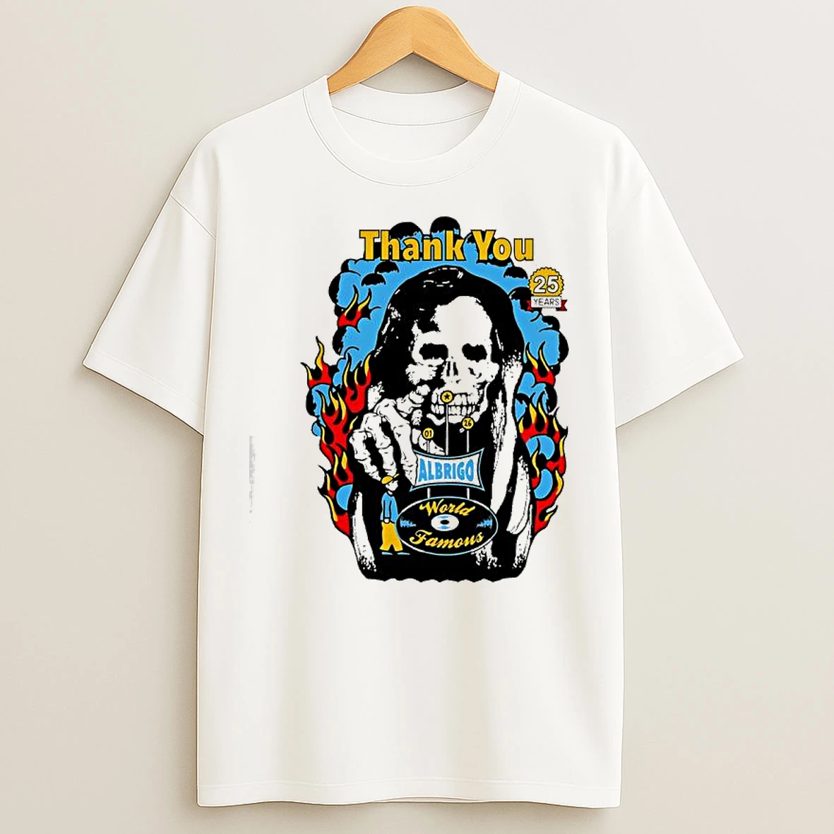 Classic Daniel Albrigo World Famous Celebrating 25 Years Thank You T Shirts