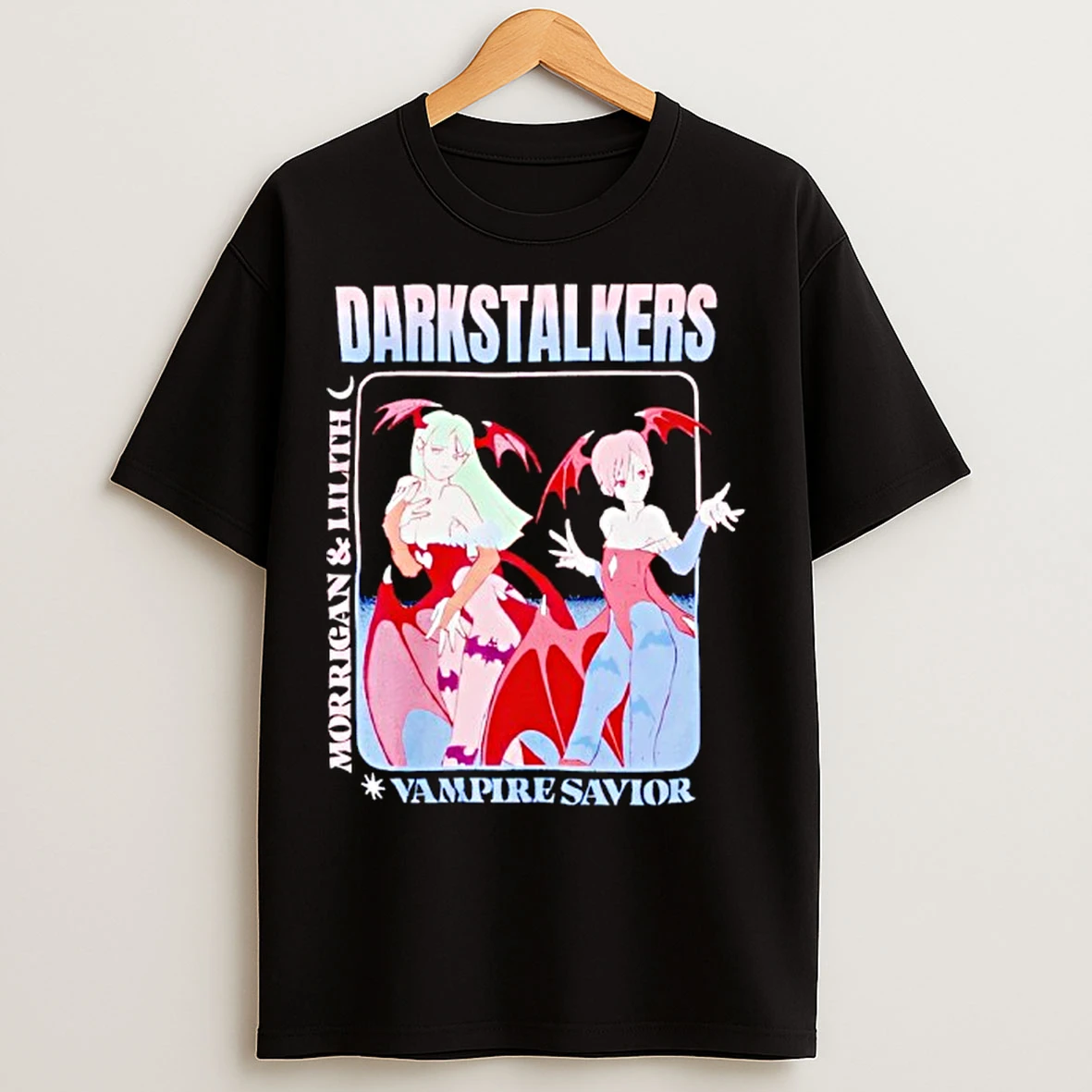 Classic Darkstalkers Morrigan Lilith Vampire Savior T Shirts