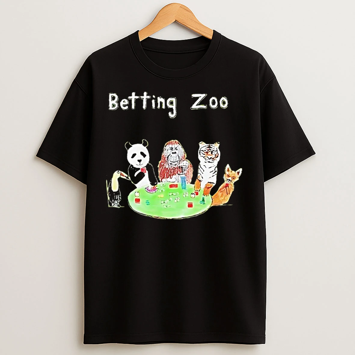 Classic Dave Portnoy Wearing Panda Gorilla Tiger And Fox Betting Zoo T Shirts