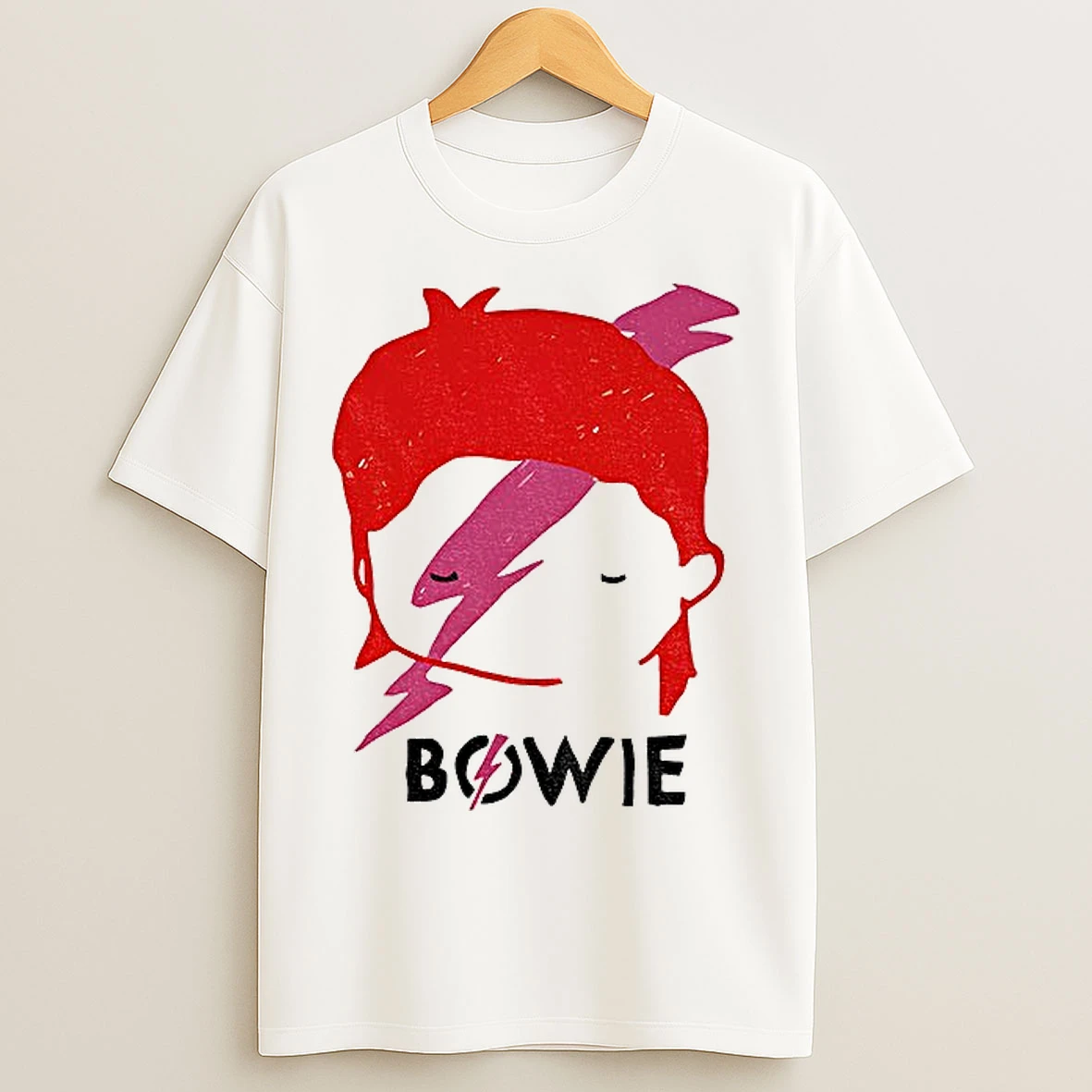 Classic David Bowie Aladdin Sane Lightning Bolt Sketch T Shirts