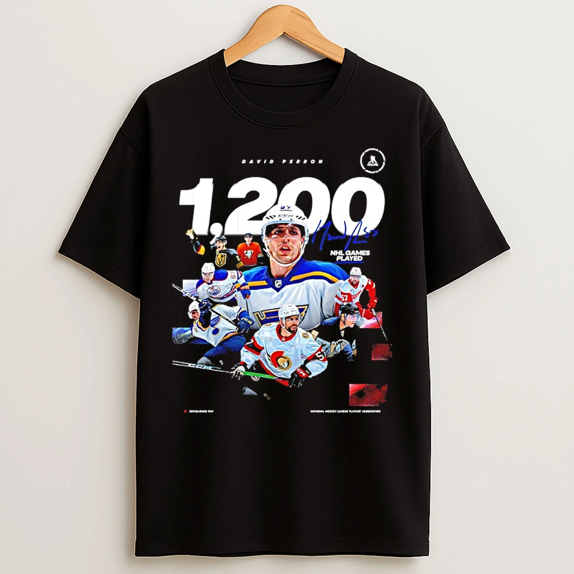 Classic David Perron Ottawa Senators Nhl Point 1200 Signature T Shirts