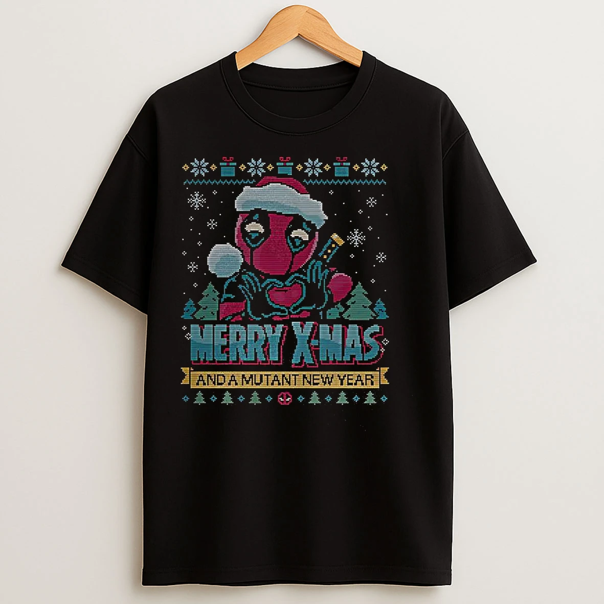 Classic Deadpool Merry Xmas And A Mutant New Year Ugly Christmas T Shirts