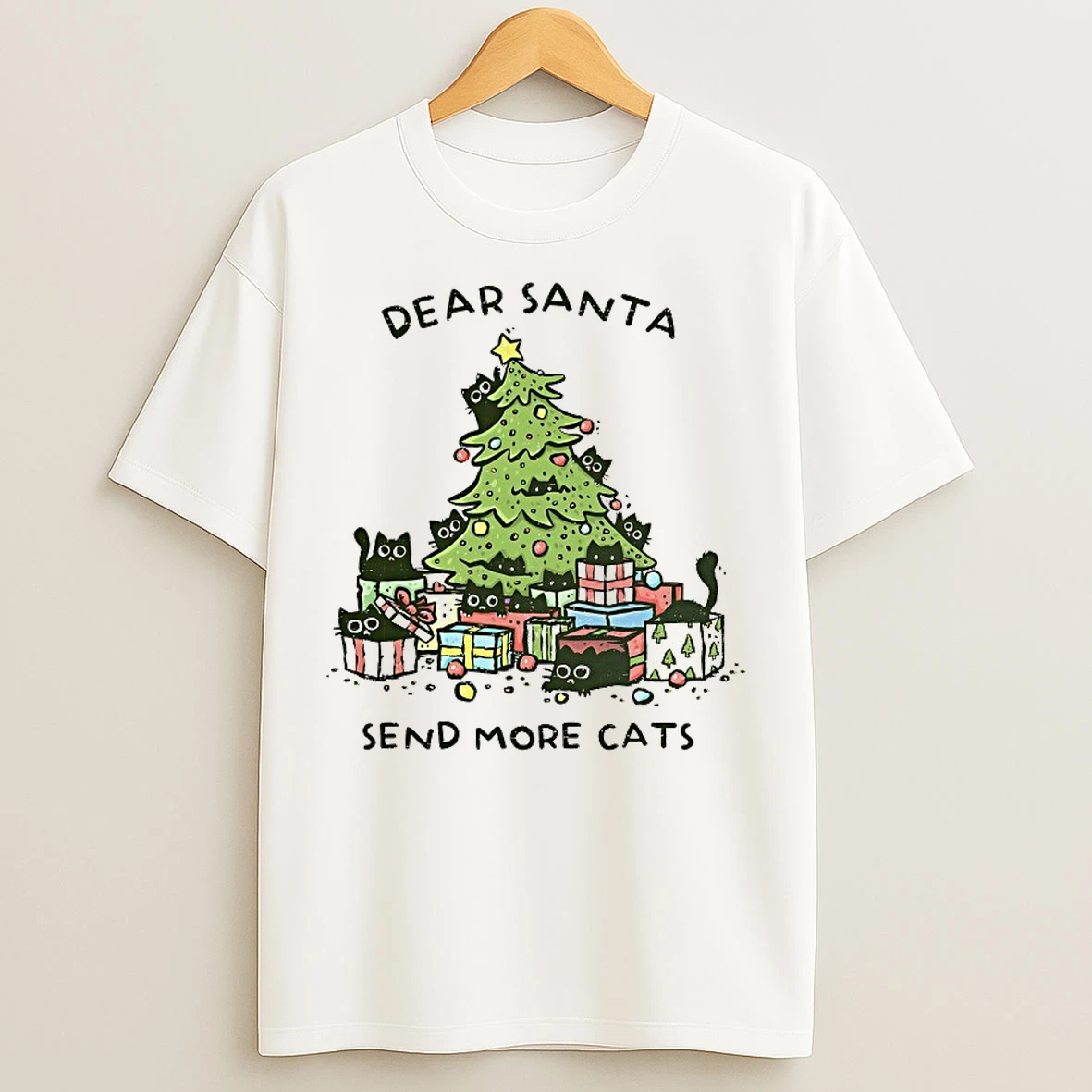 Classic Dear Santa Send More Cats T Shirts