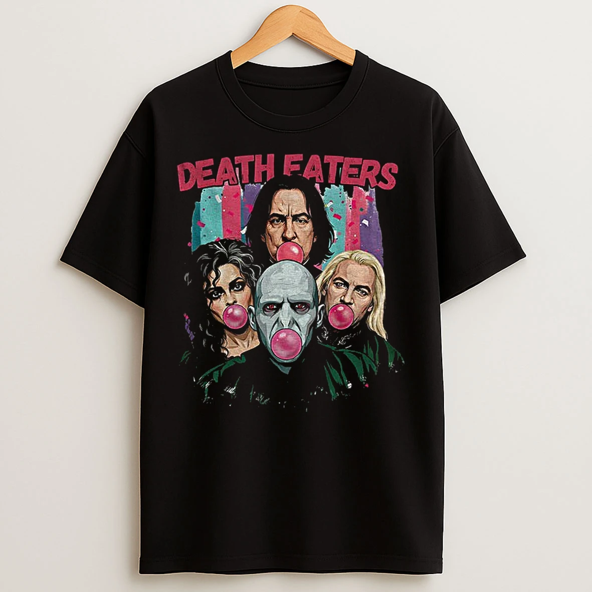 Classic Death Eaters Bellatrix Lestrange Lord Voldemort Lucius Malfoy Severus Snape Blowing Gum T Shirts