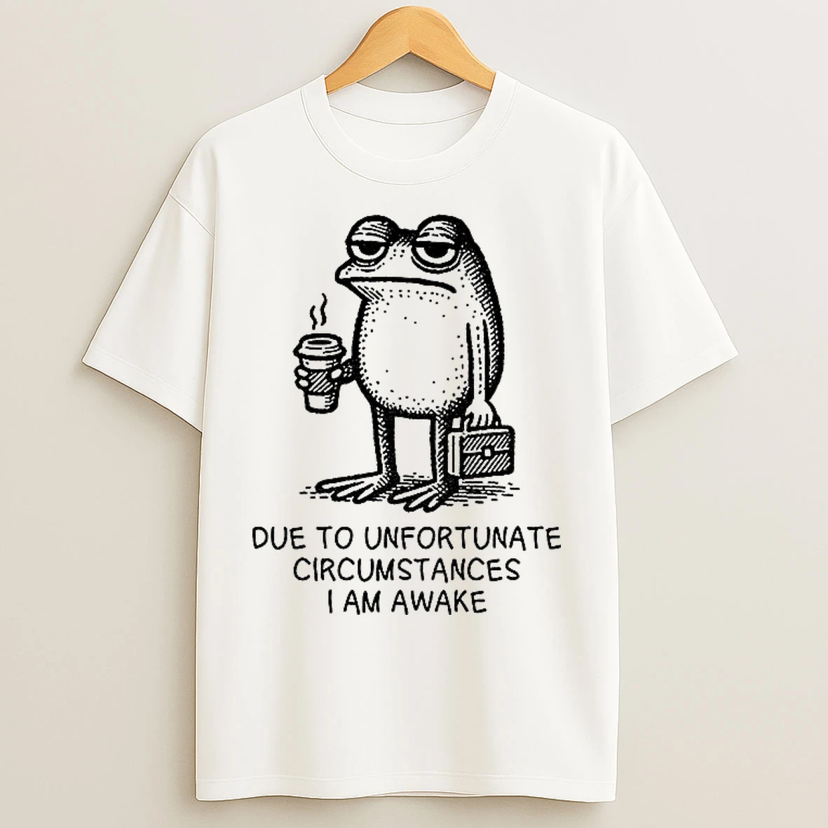 Classic Decadent Frog Due To Unfortunate Circumstances I Am Awake T Shirts