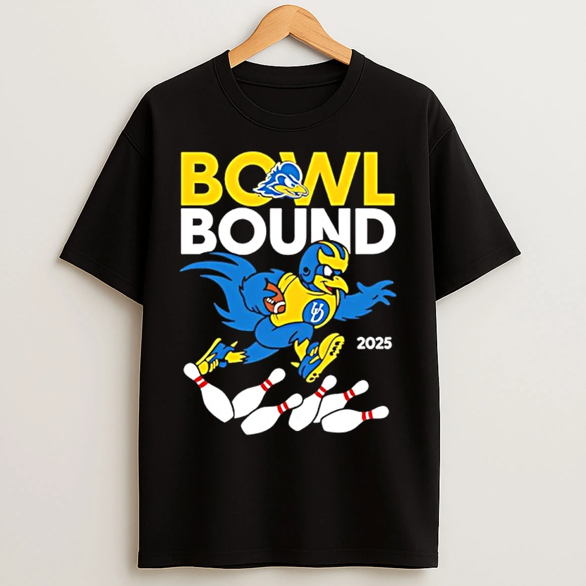 Classic Delaware Blue 2025 Bowl Bound Mascot Bowling T Shirts