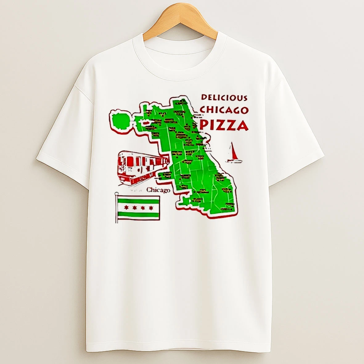 Classic Delicious Chicago Pizza Historic T Shirts