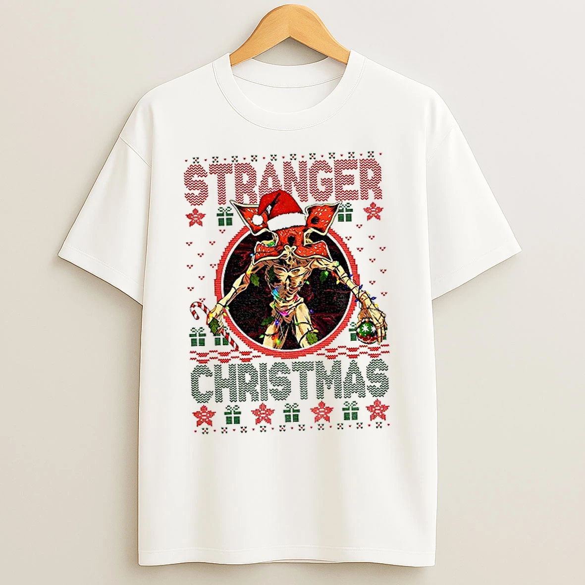 Classic Demogorgon Santa Hat Stranger Things Stranger Christmas T Shirts