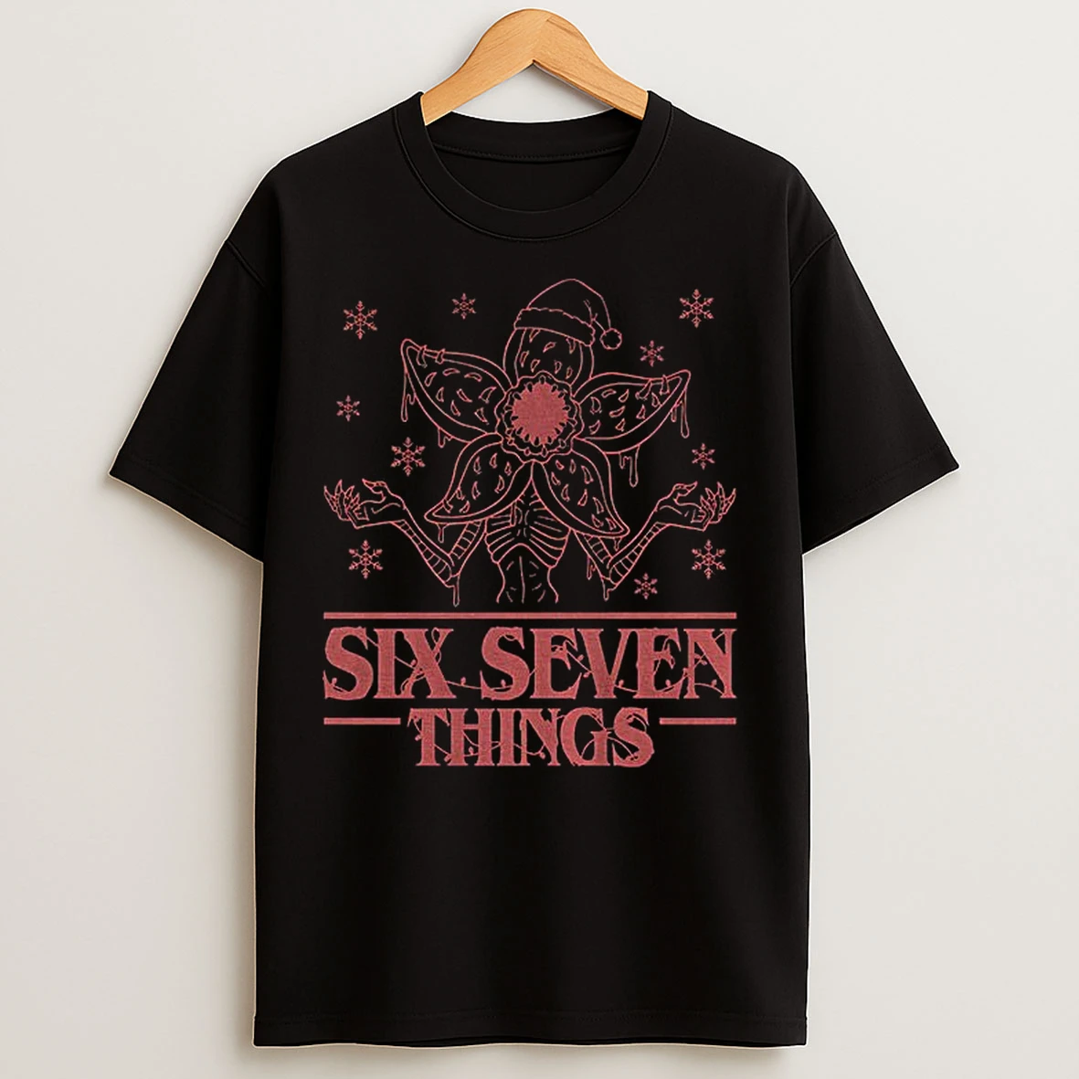 Classic Demogorgon Stranger Things Six Seven Things Christmas Merry Christmas T Shirts