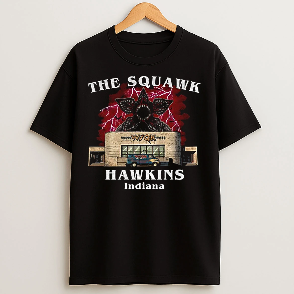 Classic Demogorgon Stranger Things Wsqk 94 5 Fm Stranger The Squawk Indiana T Shirts