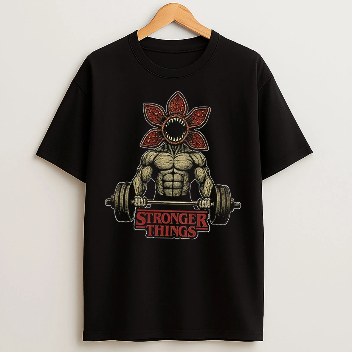 Classic Demogorgon Weightlifting Stranger Things Merry Christmas T Shirts
