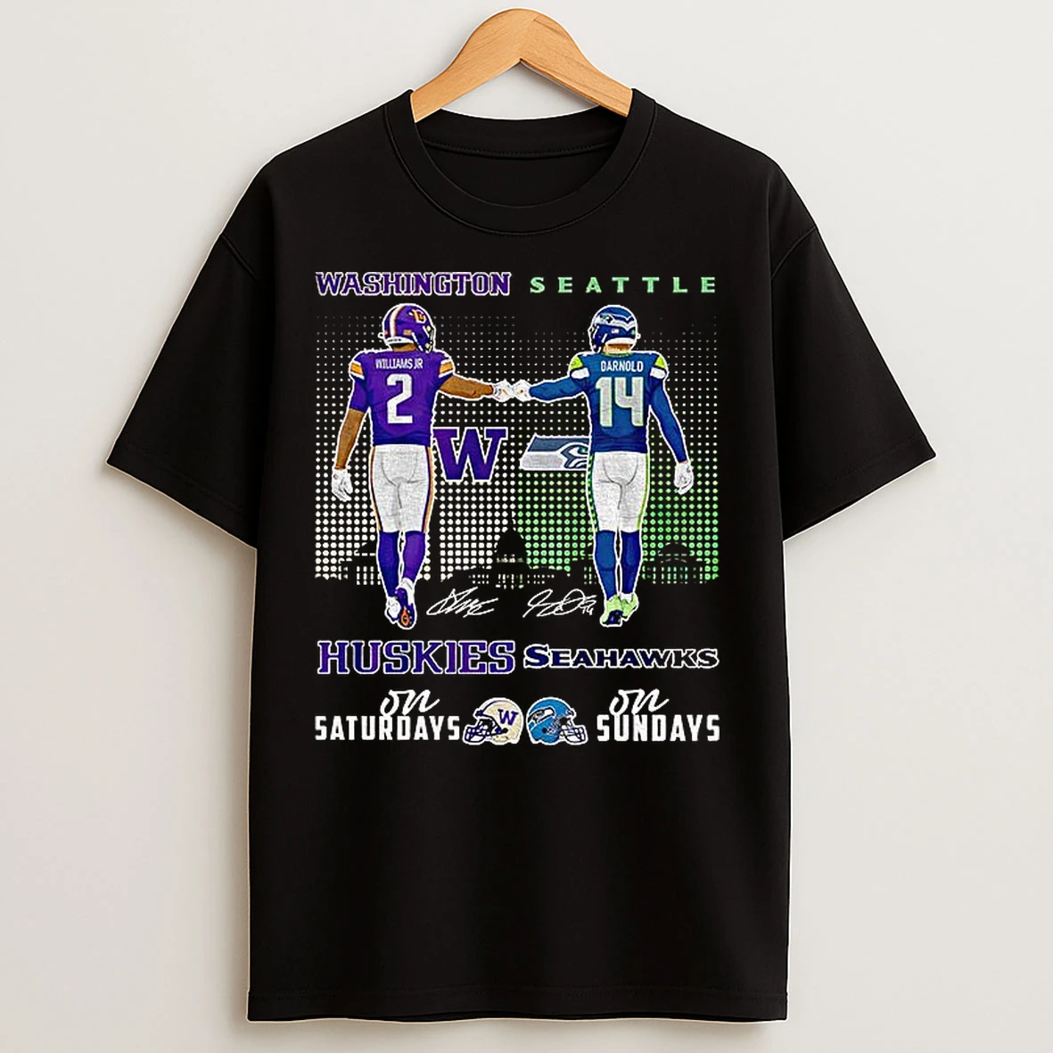 Classic Demond Williams Jr Washington Huskies Vs Sam Darnold Seattle Seahawks On Saturday On Sundays Signatures T Shirts
