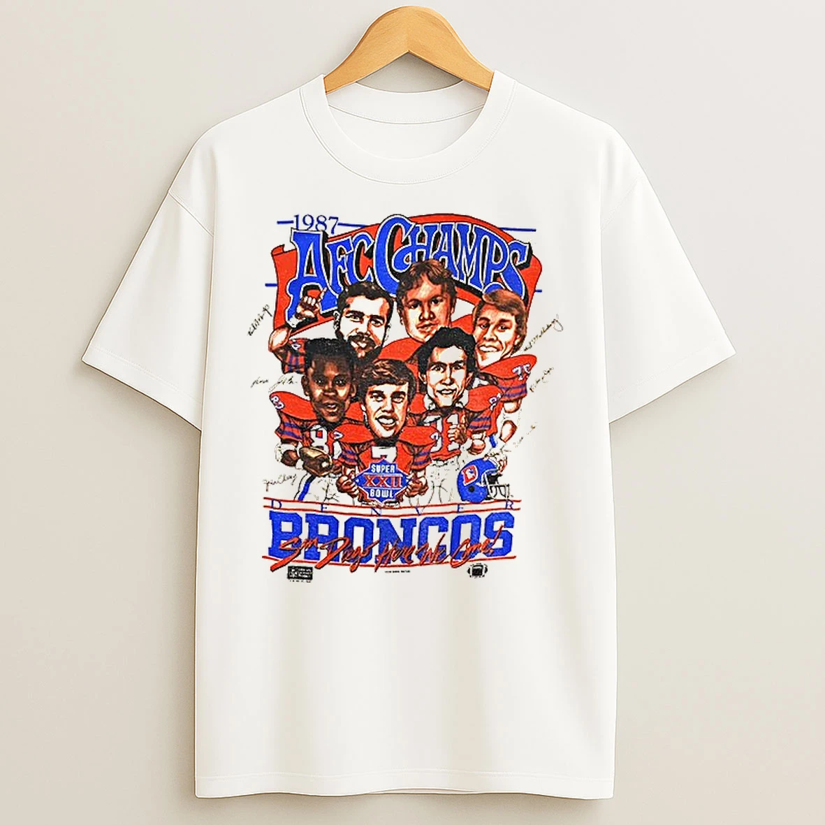 Classic Denver Broncos 1987 Afc Champions Super Bowl Xxii Vintage T Shirts