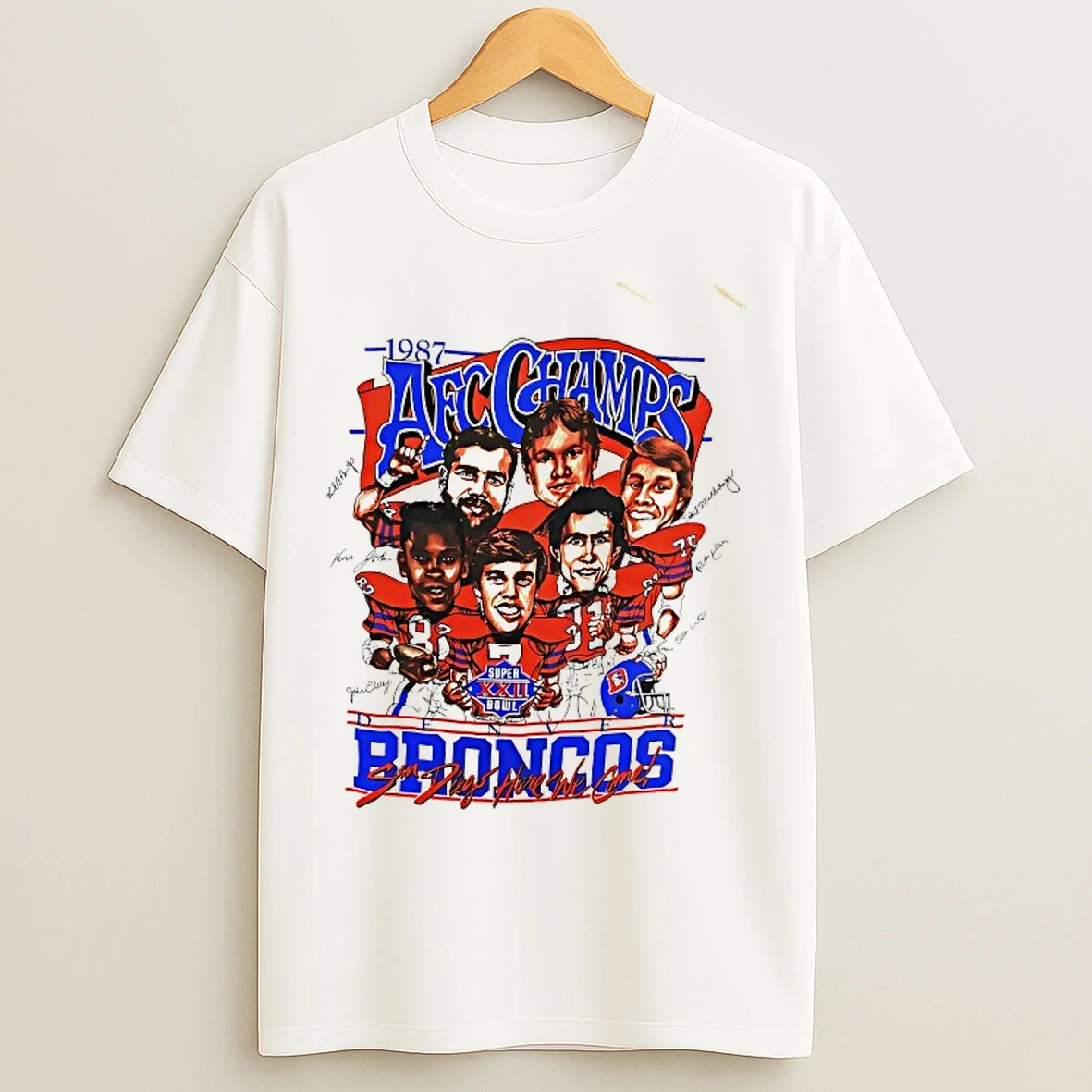 Classic Denver Broncos 1987 Afc Champs Vintage T Shirts