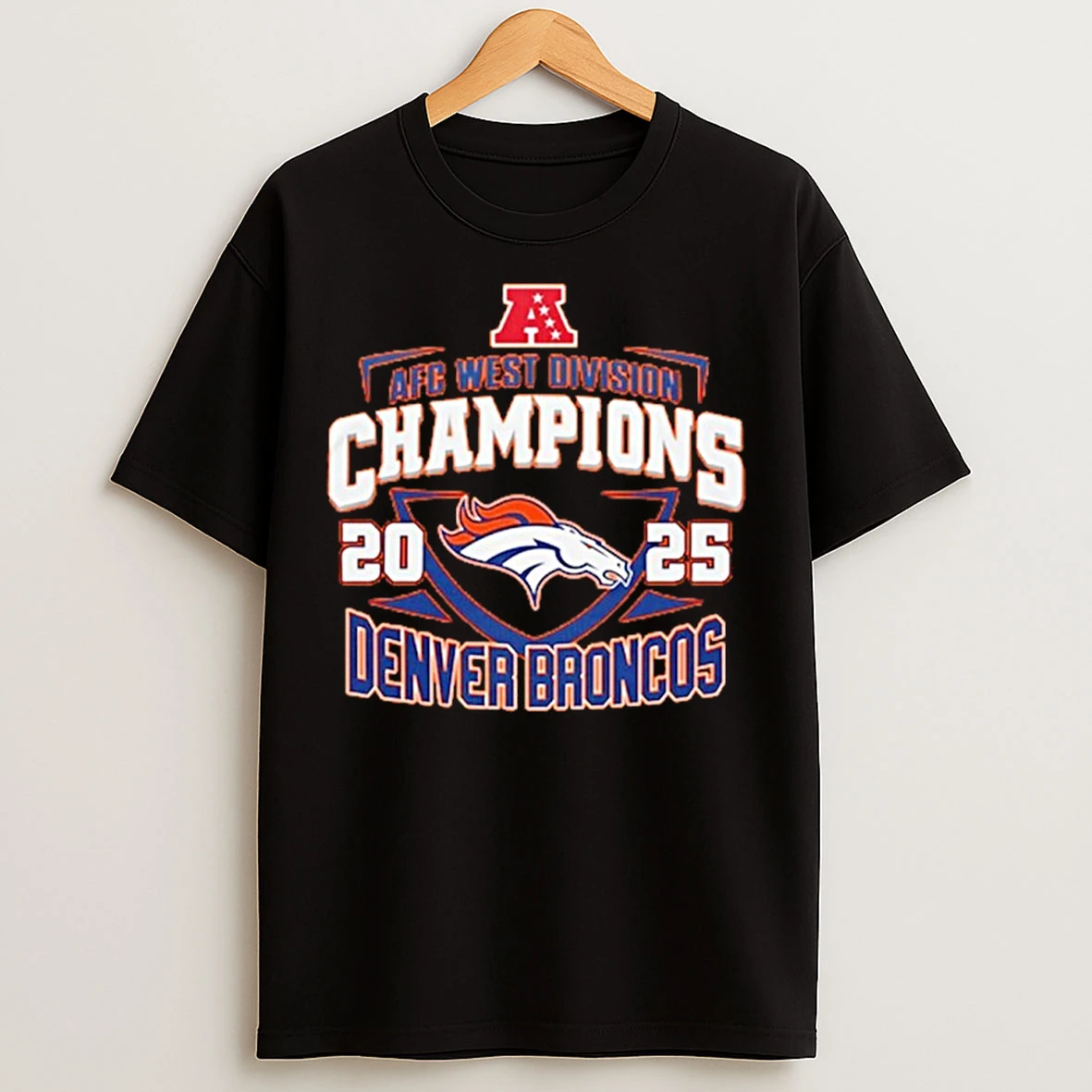 Classic Denver Broncos 2025 Afc West Division Champions Logo T Shirts