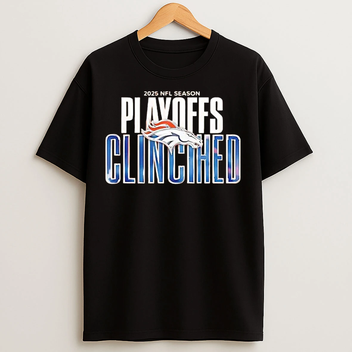 Classic Denver Broncos 2025 Nfl Season Playoffs Clinched T Shirts
