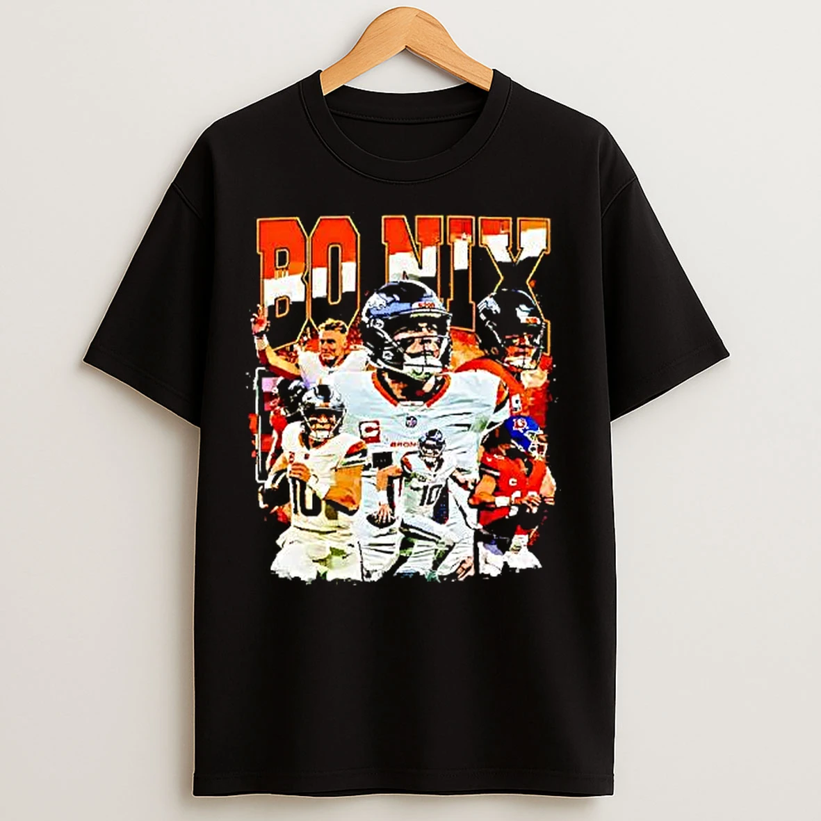 Classic Denver Broncos Bo Nix Football Quarterback Graphic T Shirts