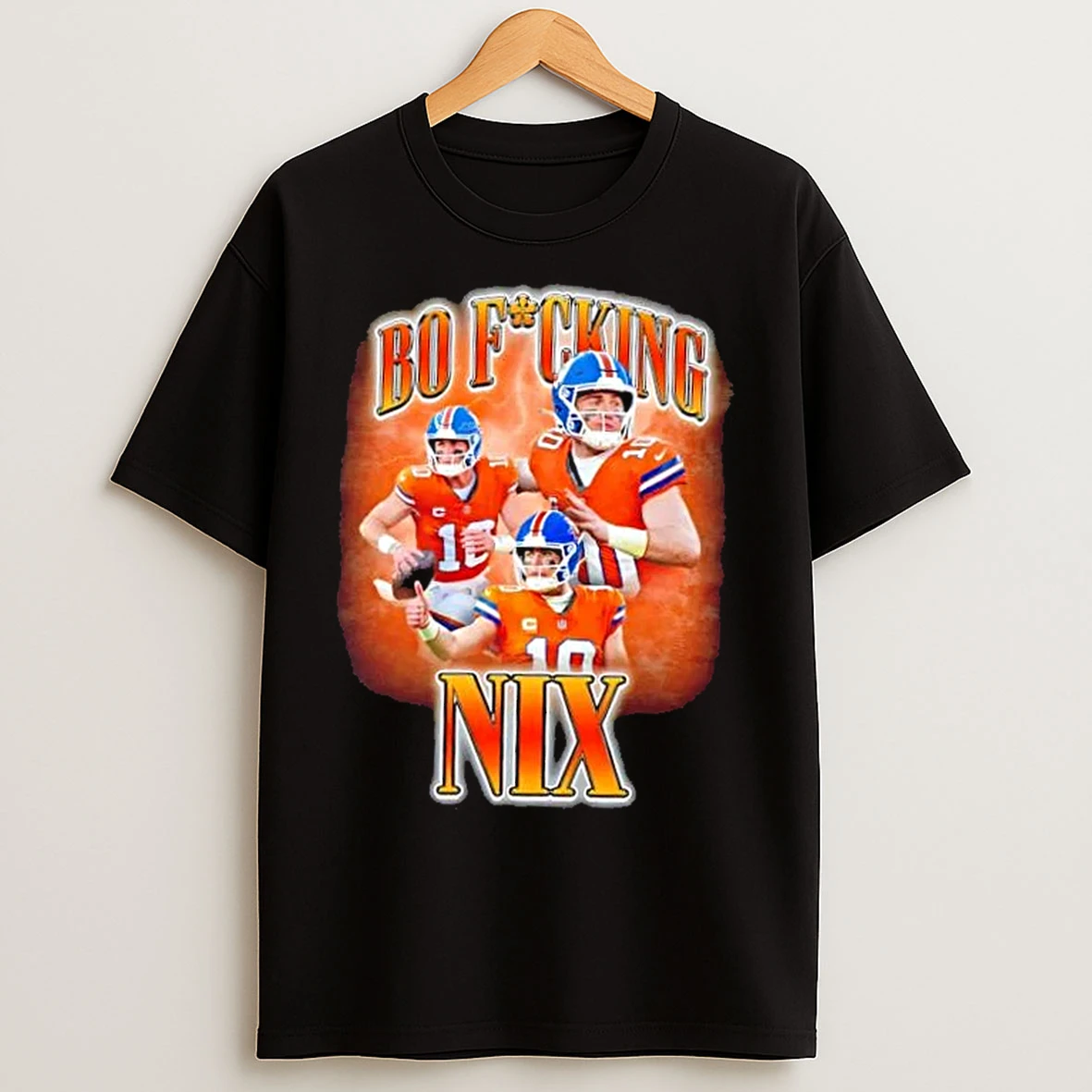 Classic Denver Broncos Bo Nix Fucking Football Graphic T Shirts
