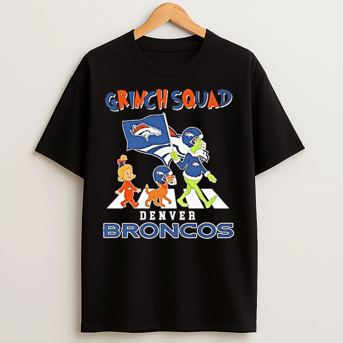 Classic Denver Broncos Grinch Cindy Lou Who Max Squad T Shirts