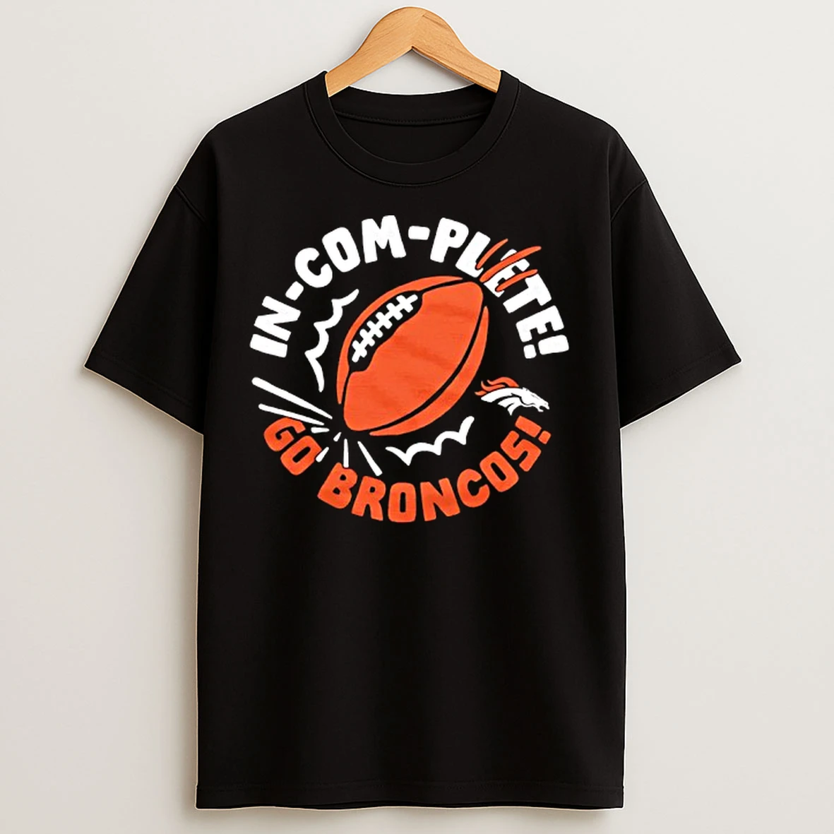 Classic Denver Broncos Incomplete Football T Shirts