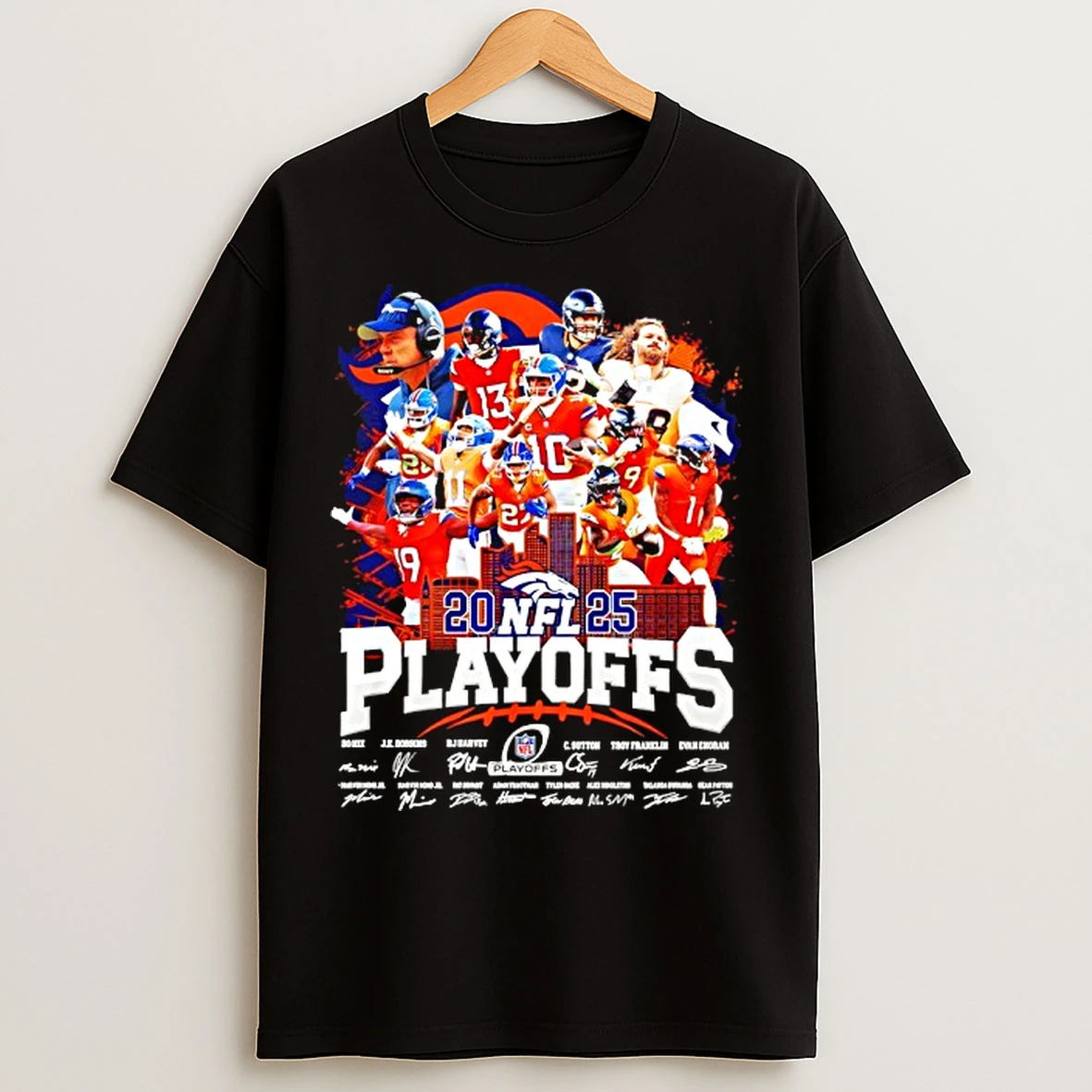 Classic Denver Broncos Qualification For The 2025 Nfl Playoffs Signature T Shirts