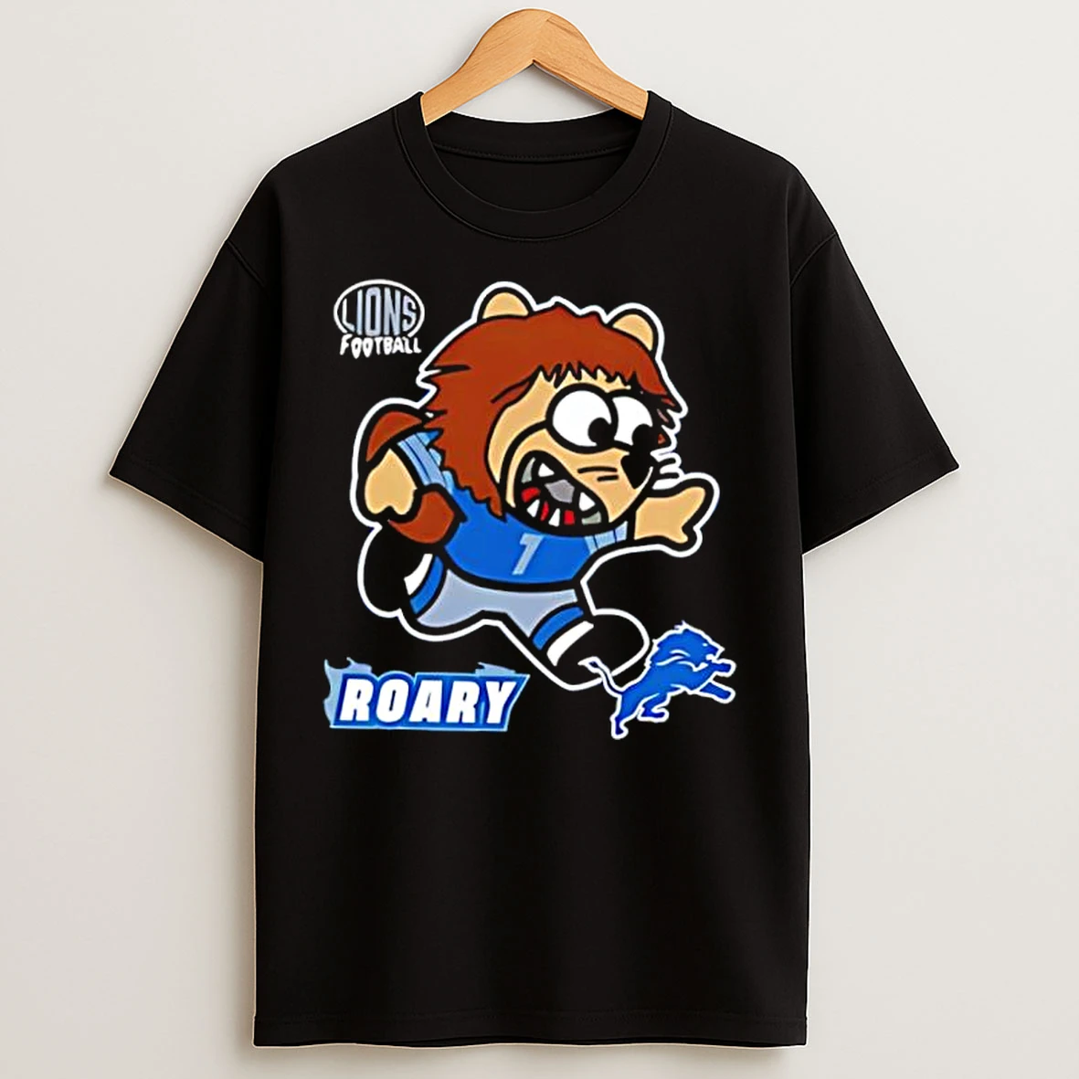 Classic Detroit Lions Football Roary Mascot Cartoon T Shirts