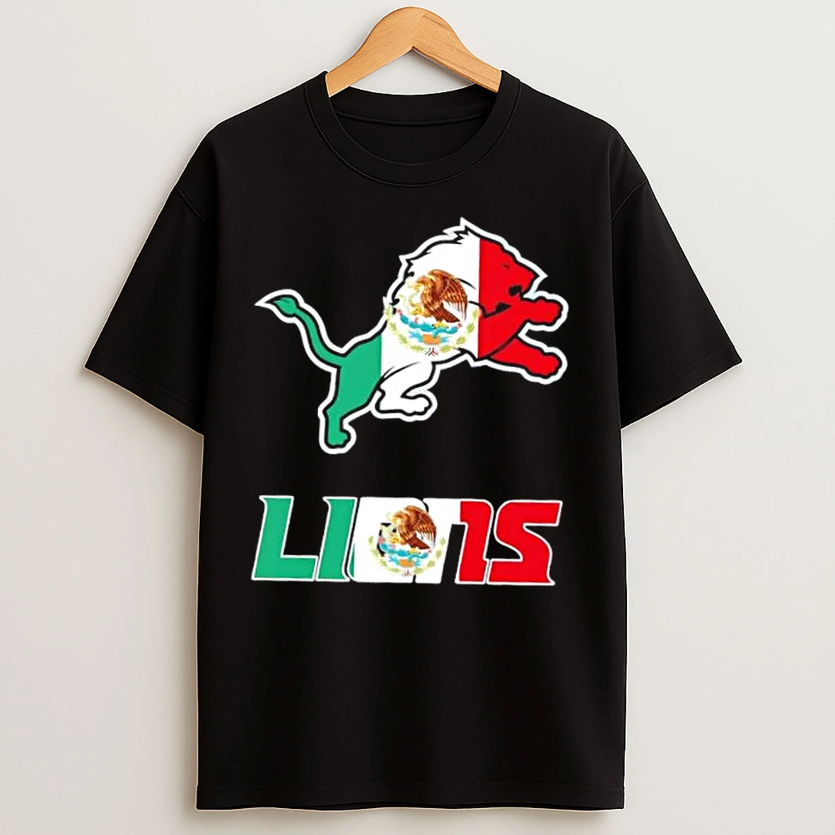 Classic Detroit Lions Football X Mexican Flag T Shirts