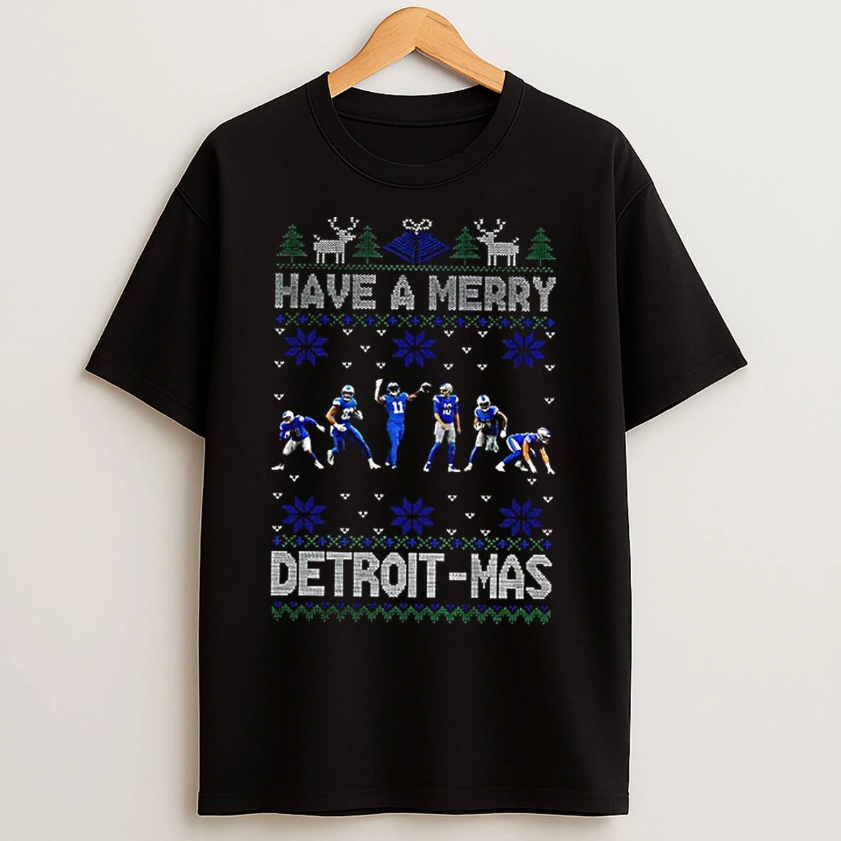 Classic Detroit Lions Have A Merry Detroit Mas Ugly Xmas T Shirts