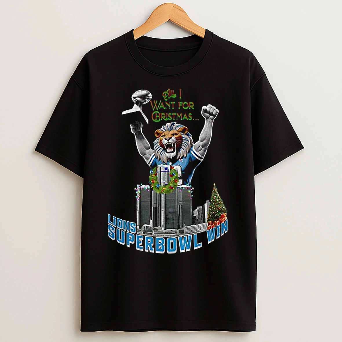 Classic Detroit Lions Nfl Football Superbowl Win All Want For Christmas T Shirts