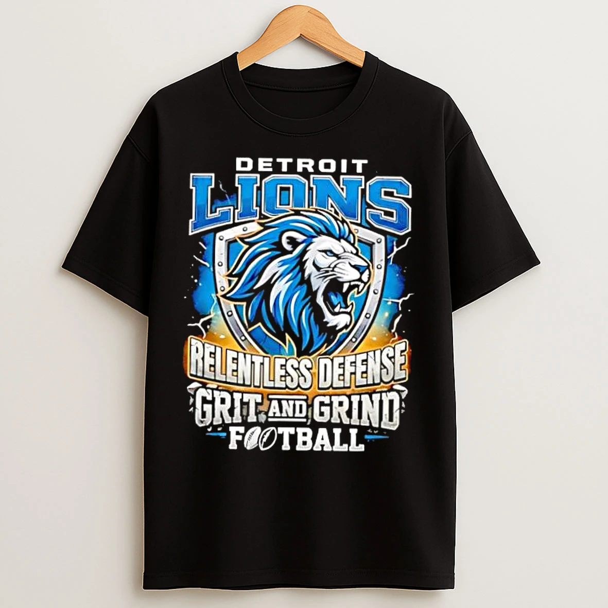 Classic Detroit Lions Relentless Defense Grit And Grind Football T Shirts
