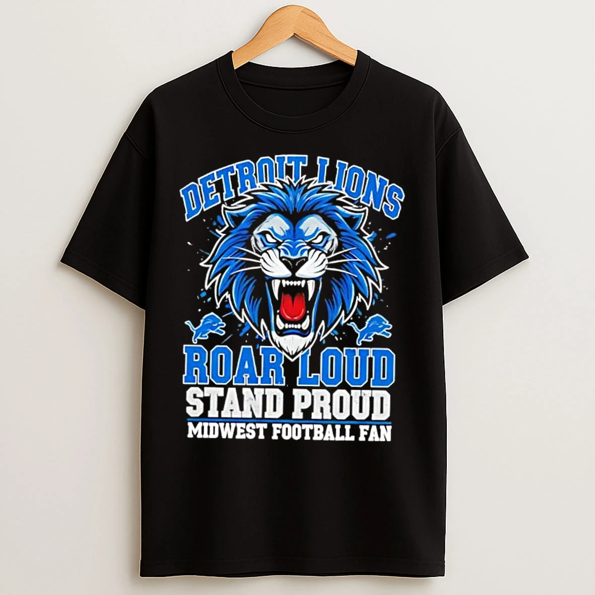 Classic Detroit Lions Roar Loud Stand Proud Midwest Football Fan T Shirts