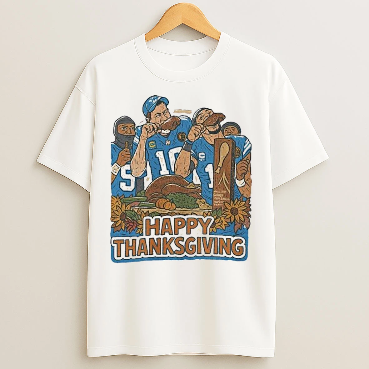 Classic Detroit Lions Thanksgiving Eat Turkey Gameday T Shirts