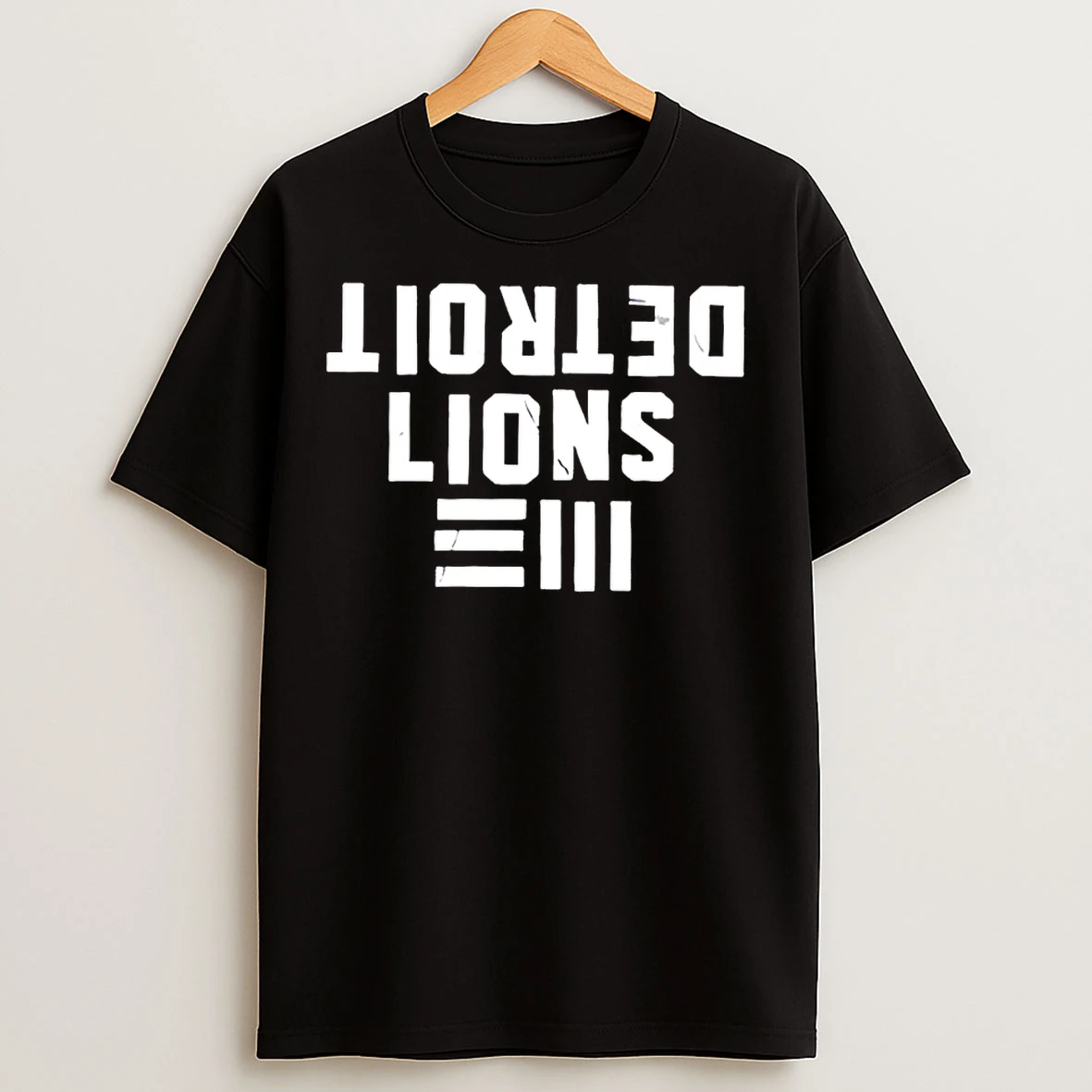 Classic Detroit Lions Reverse Print Football Fan T Shirts