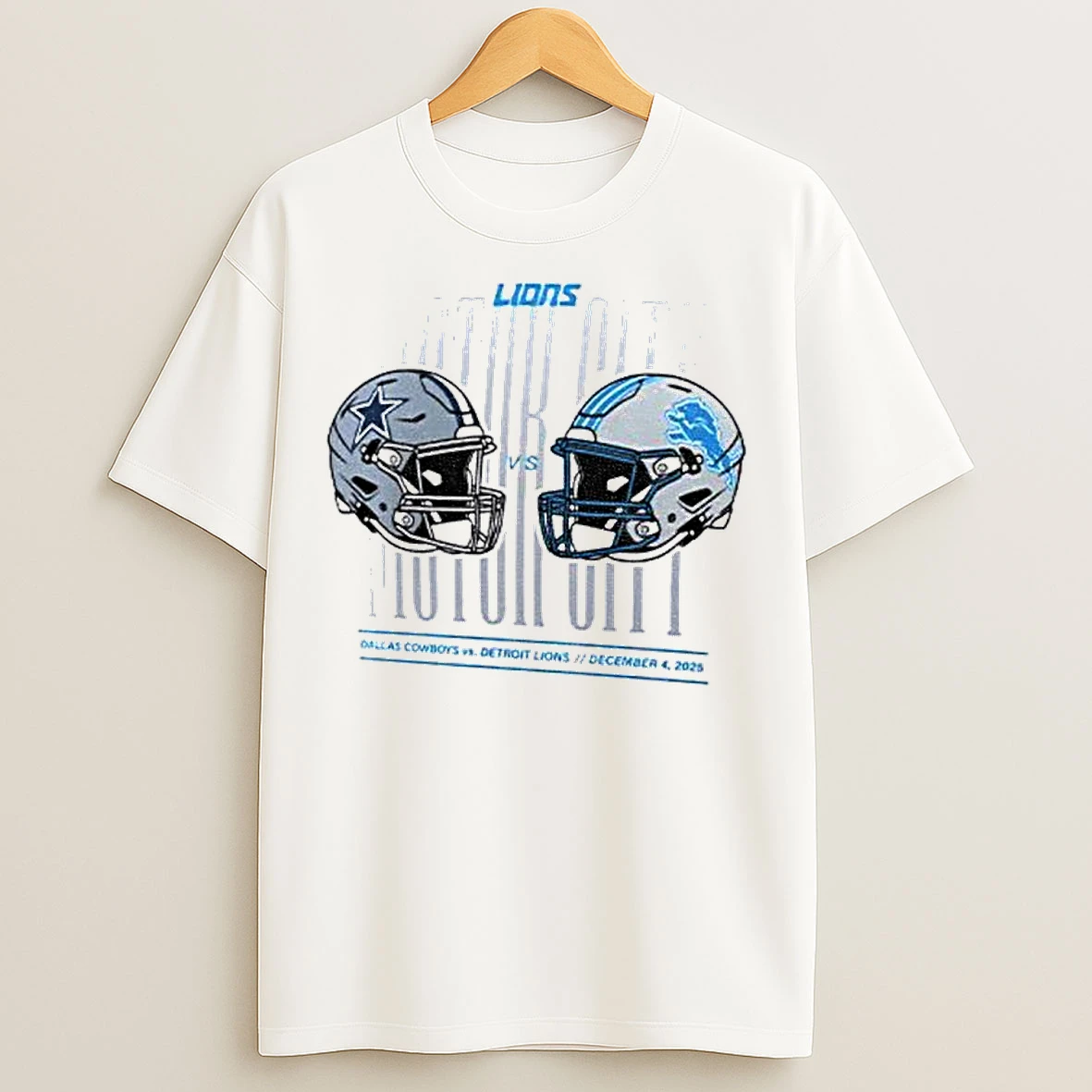Classic Detroit Lions Vs Dallas Cowboys Helmet Matchup Motor City T Shirts