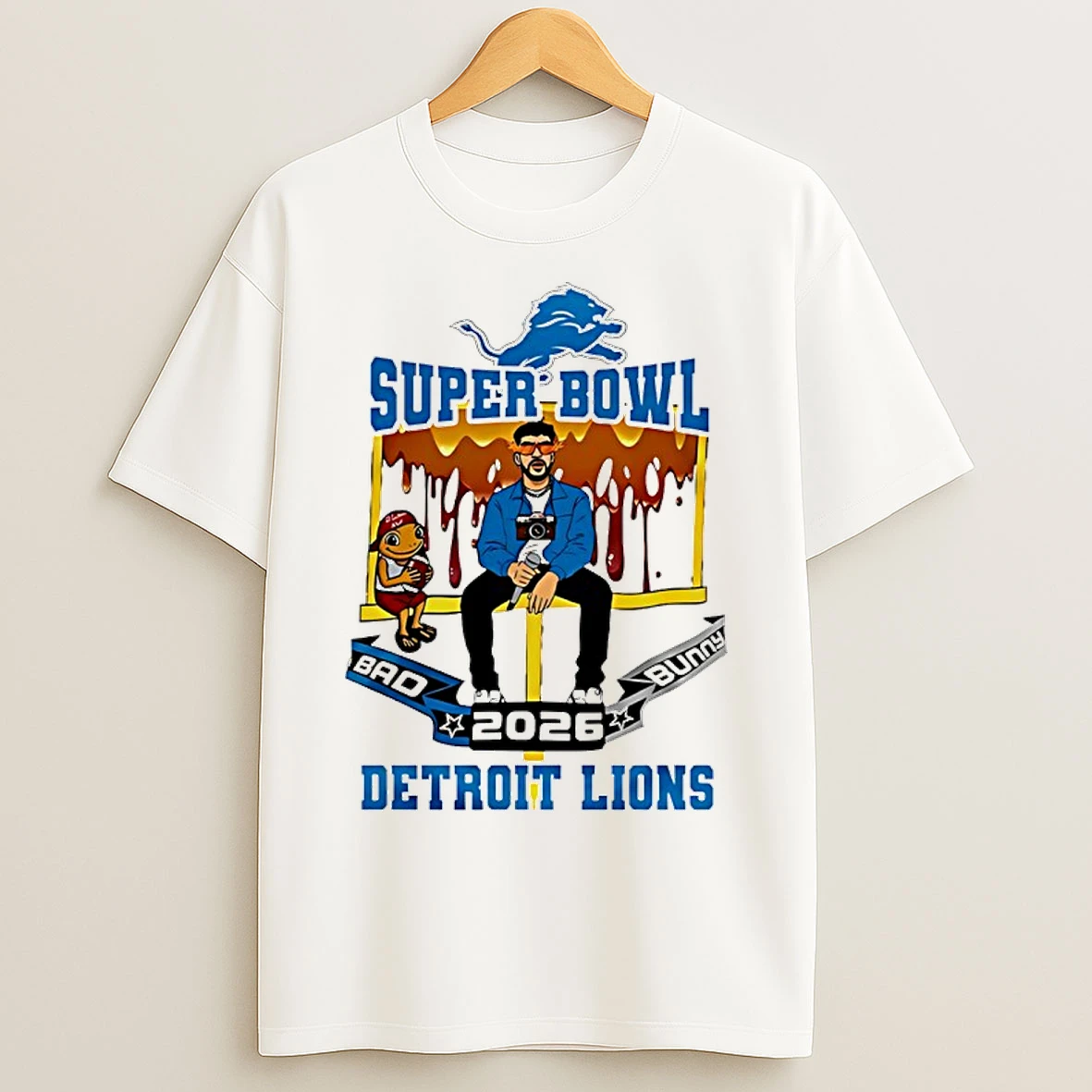Classic Detroit Lions X Bad Bunny Super Bowl 2026 T Shirts