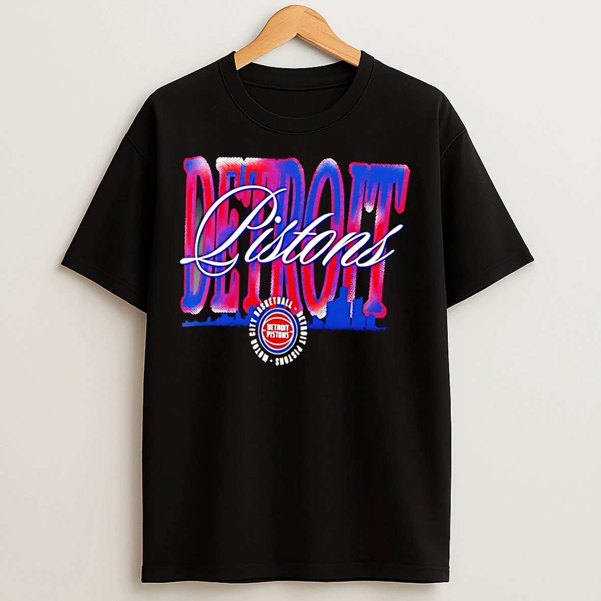 Classic Detroit Pistons Chrome Legacy 2026 Logo T Shirts