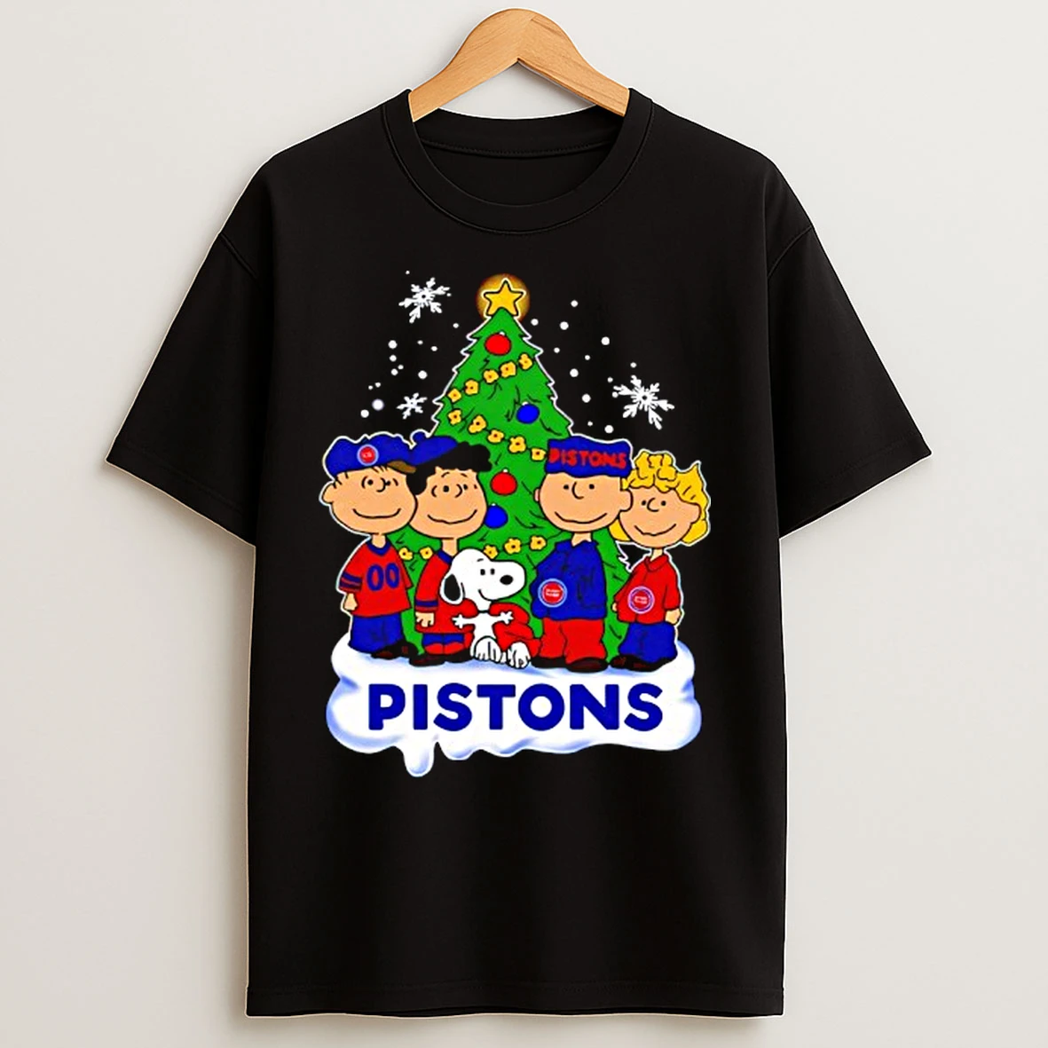 Classic Detroit Pistons X Snoopy The Peanuts Holiday Christmas T Shirts