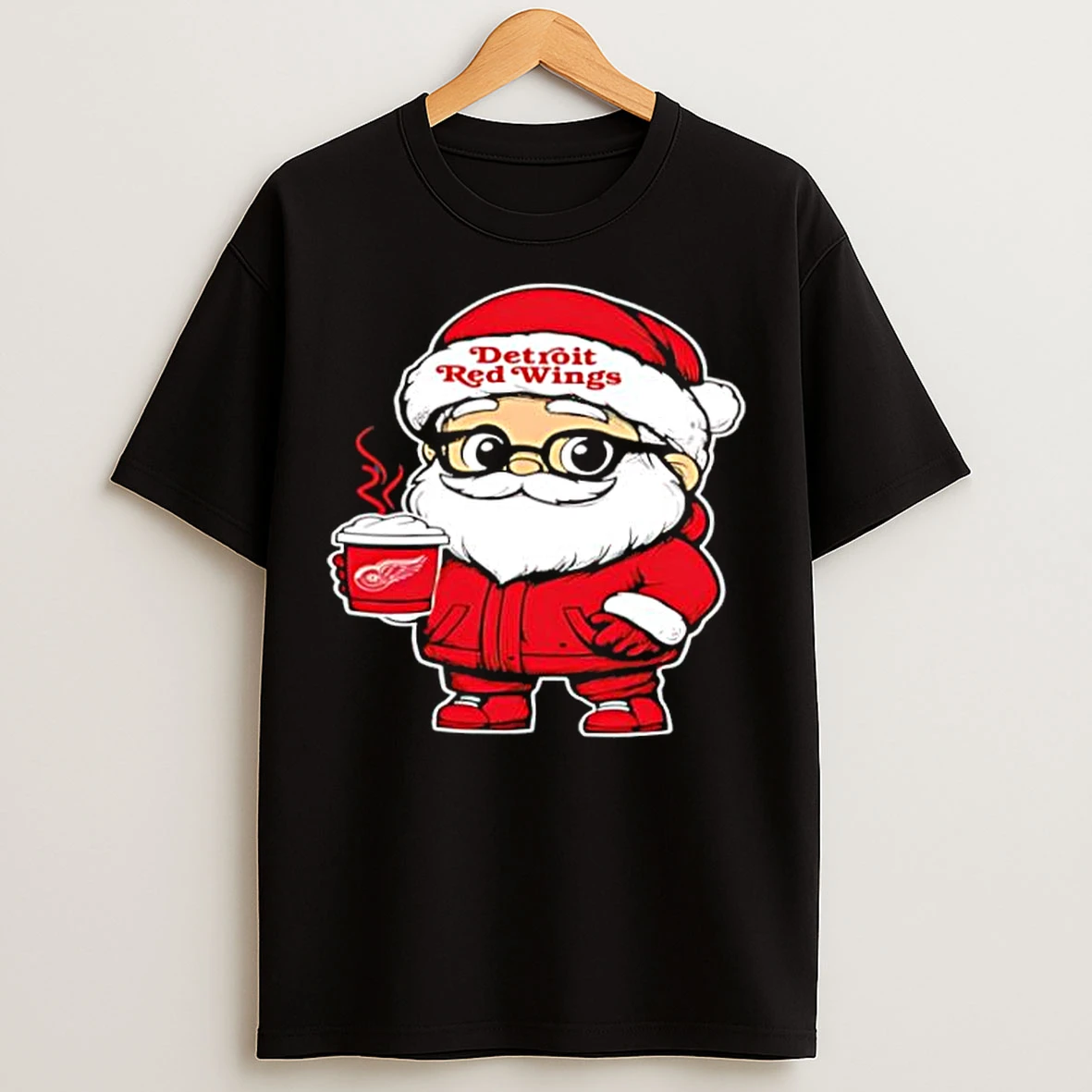 Classic Detroit Red Wings Santa Coffee Stylish T Shirts